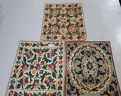 Обвивките за перници со везот Кашмири се продаваат како сет од 3 парчиња со големина 16 x 16 [2 парчиња] и 15 x 15 [1pc]