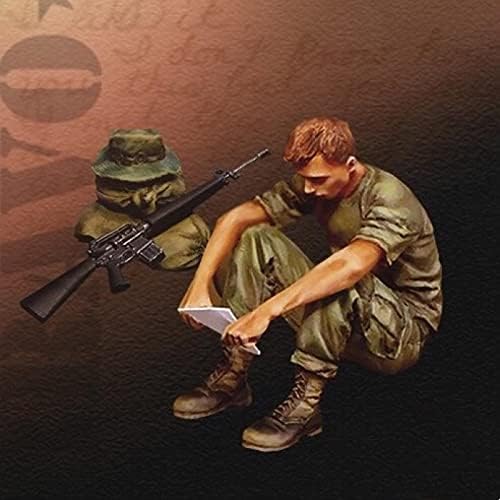 GL-HOME 1/35 Американската армија во војната во Виетнам го чита писмото испратено од комплетот за модели на lубовници, модели на смола,