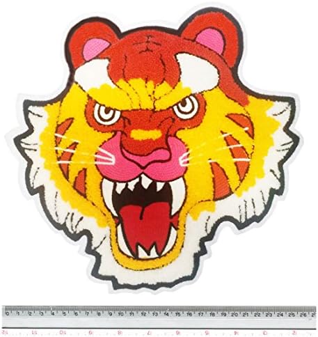 XXL Екстра голема убава кошула со глава на тигар на тигар од тигар 26,5 см - значка - закрпи - девојче - јакна - Худи - Момци