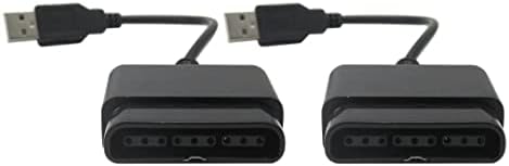 USONLINE911 PREMIUM 2PCS USB CABLE PS2 до PS3 Контролер на контролорот за видео игри Адаптер се вклопува за Sony PS2 PS3 PC PlayStation 2 PlayStation
