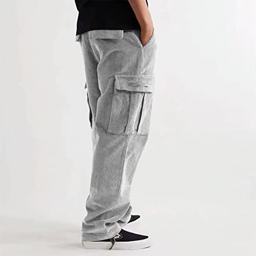 Преголеми панталони со повеќе џебни панталони мажи 2023 Класична чипка за модна работна облека редовно лабава лесна обична панталона
