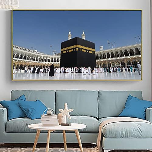 Исламска џамија Мека џамија муслиманско платно сликарство wallидни постери за уметност и отпечатоци слики кааба домашна декорација на високо-масло