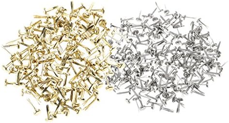 Sowaka Mini Brads 50 парчиња Глод 50 парчиња сребрена тркалезна метална хартија сврзувачки елементи за уметнички занает Рачно