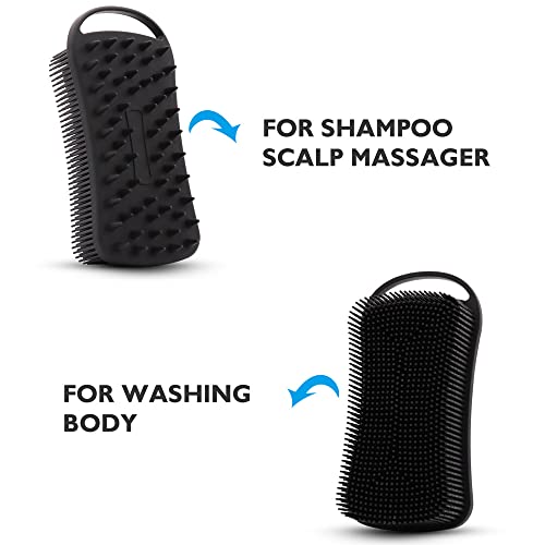 2-пакет силиконско тело чистач, 2 на 1, мек силиконски лофуза за жени, чистач за туширање за тело, подарок за мажи, жени