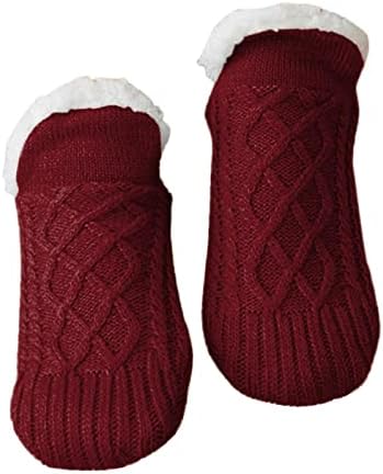 Внатрешен лизгачки термички кадифени жени и чорапи што не се лизгаат термички компресивни чорапи за жени папучи чорапи ткаени подни чорапи