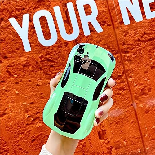 CMFYART Телефонски случај компатибилен со iPhone 14 со заштитен капак на леќи за камера, ладно 3D спортски автомобил Флексибилен силиконски