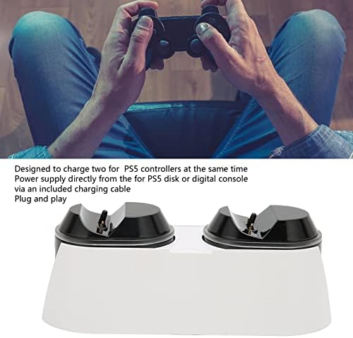 Двоен PS5 Контролер Полнач PS5 Станица За Полнење Адаптер За Брзо Полнење, Станица За Полнење Dualsense За Двојна Playstation 5 Контролери