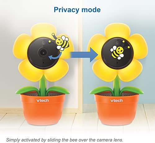 VTech RM9751 Жолта Daisy Паметни Wi-Fi Бебе Камера, iOS &засилувач; Android Овозможено, 1080p Целосна HD, Приватност На Владата Покритие,