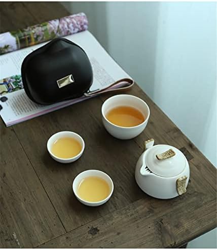 Xwozydr Кинески кунг фу чај сет бел порцелан керамички чајник Мет зрак тенџере јапонско домаќинство на отворено патување гајван