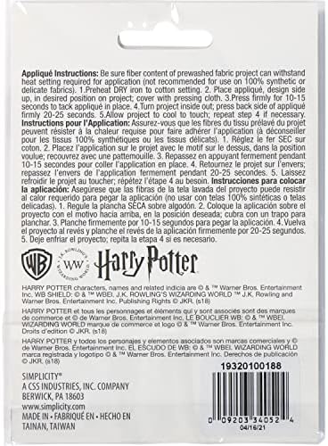 Едноставноста Хари Потер Грифиндор железо на аплична лепенка за облека, ранци и додатоци, 3,5 W x 4.25 L, повеќебојни