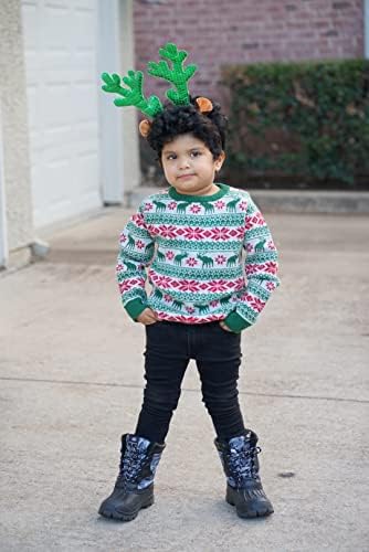 Детски момчиња девојки Божиќни џемпер деца плетени памук Божиќ ирваси џемпер врвови