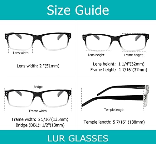 ЛУР 6 Пакувања Класични Очила За Читање + 3 Пакувања Метални Очила За Читање Со Половина раб