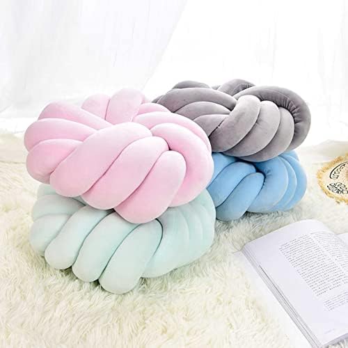 Перници на јазол NSWD, 13,7 Декоративни тркалезни перници перница, мека рачно изработена плетена перница за топка, кадифен перница