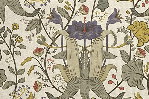 Ambesonne Floral Yoga Mat крпи, повторувачки детални скици цвеќиња диви ботанички растенија шема, нелизгање на пот-абсорбента
