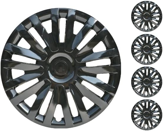 Копри сет од покривка од 4 тркала од 14 инчи црна Hubcap Snap-on Fits Mitsubishi