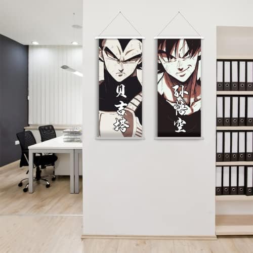 Yuedevil аниме ликови движат постер 2 парчиња јапонски аниме манга wallидна уметност премиум уметност платно декор за спална соба