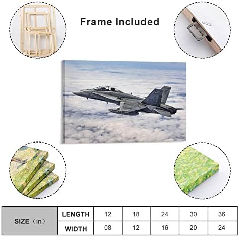 Платно wallидна уметност воени авиони CF-18AB WASP Fighter Attack Attack Aircrane Decorne Decor Supersonic Jet Posters Eesthetics Home Office