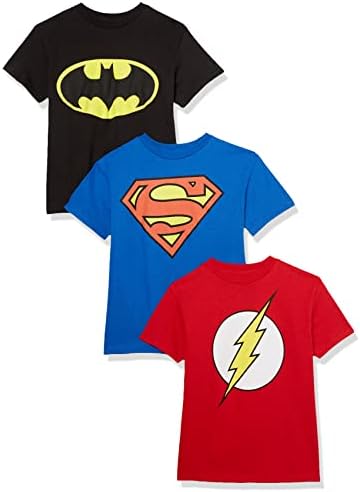 Дц Стрипови Детски Бетмен, Супермен, Флеш 3 Пакет Логото Маица Пакет Во Собата