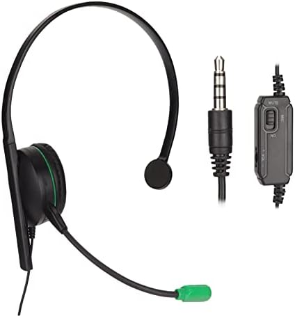 Жични Слушалки, Слушалки За Игри Со Слушалки Со Едно Уво од 3,5 мм Со Микрофон За Поништување Бучава За Компјутерски Компјутерски