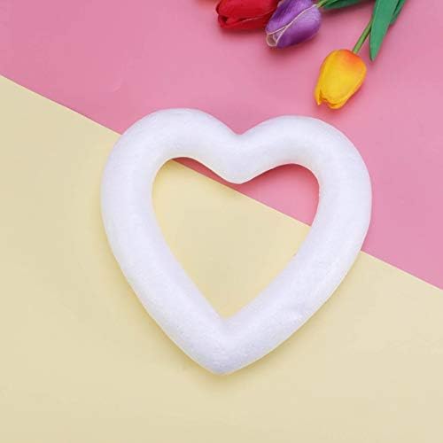 Абоофан бела пена срце Дија сликарство шупливо срце полистирен облик на рака сликање стиропор за уметност за цветни аранжмани свадбени декорации 20 x 19,5 x 3,5 см
