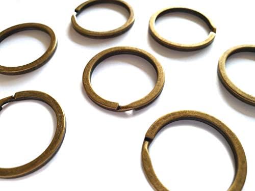 20 компјутери кружен клуч прстен, поделен прстен за додатоци за ланец на клучеви со големина 27 мм мешавина од сребро и бронзена боја