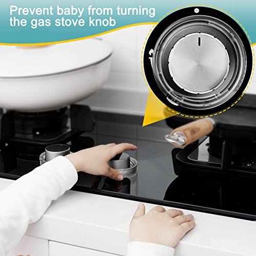 Закривки на копчето за шпорети за ажурирање на брави со копчиња за деца Универзална големина, Безбедносно гас за бебиња за бебиња за бебиња