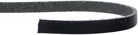 Cleverdelights Black 1/4 Кожен рамен кабел - 10 стапки - 6,3 мм оригинална кожа лента