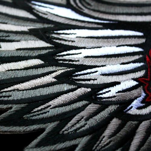 Вегасбе со големи крилести черепи крилја лепенка племенска тетоважа јакна елек извезен амблем со железо со голема големина 12 од