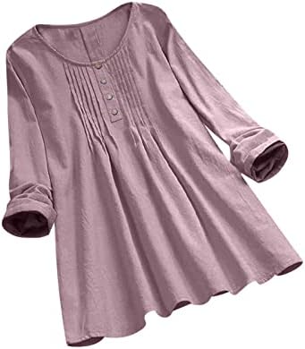 Плус големина блуза за жени гроздобер чипка крпеница лак V вратот за везење кошули од три четвртини цврсти врвови маица