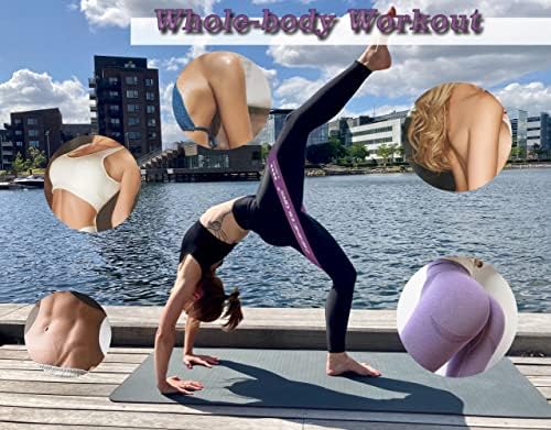 MeinColors Отпорност јамка за вежбање, поставен за жени, пакет од 4, погоден за вежби за нозе и задник, обука за сила, истегнување на јога и