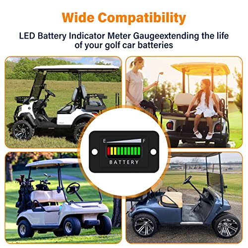 Индикатор за батерии LED за голф LED: YIDM 12V 24V 36V 48V голф -количка LED LED батерија Индикатор за батерии мерач на батерија Индикатор