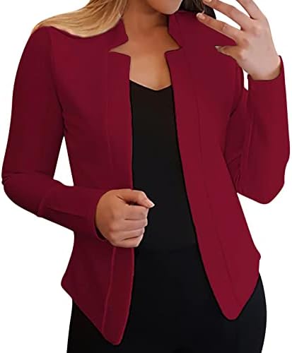 Женски случајни џебови канцелариски блејзери драпени отворени предни кардигани јакна за работа топло јакни жени