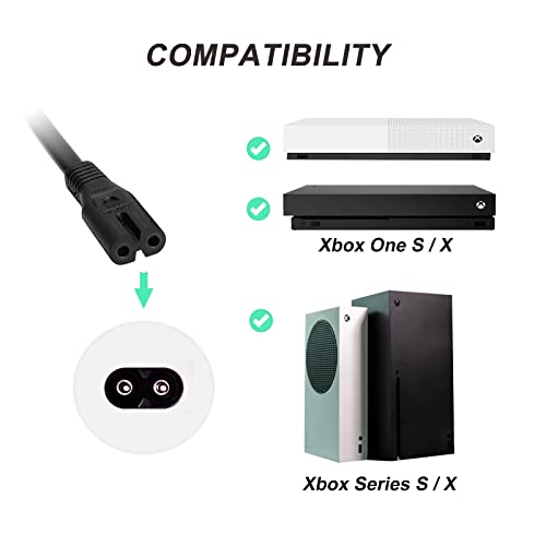 КАБЕЛ За Напојување СО НАИЗМЕНИЧНА СТРУЈА Компатибилен Со Xbox One S, Xbox One X, Xbox Серија X, Xbox Серија S, 10 Стапки Замена На
