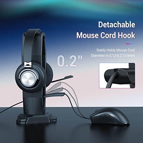 Kiwifotos компјутер за игри со игри на слушалки држач за слушалки со глувче за десктоп слушалки за слушалки