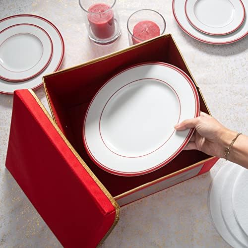 Поедноставете ја кутијата за складирање на сад за вечера за вечера | 12,2 инчи | Божиќна Кина | 12 почувствувани делители | Поставување на