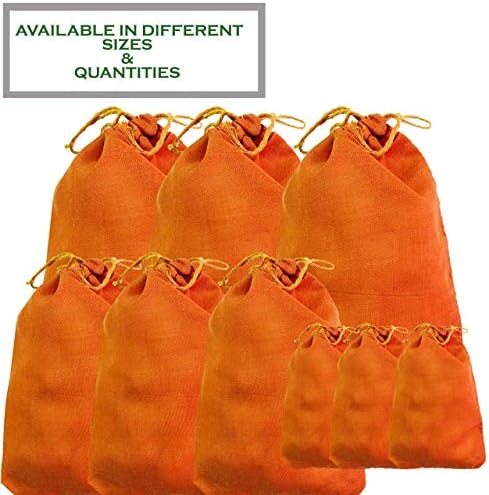 Портокалови памучни кеси, еднократно и биоразградливо производство на торби за влечење на муслин достапни во различни големини