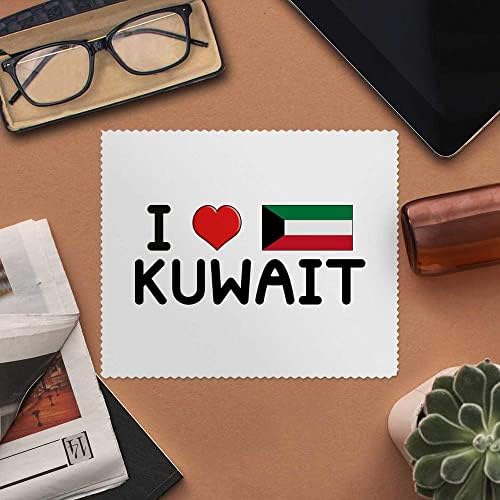 Azeeda 2 x 'Јас го сакам Кувајт' Микрофибер леќи/чаши за чистење на крпи за чистење