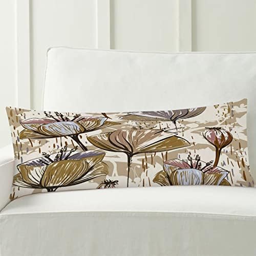 Цвеќиња памучни перници за тело за странични заспани гроздобер цвеќиња перница перница перница за бремени жени ретро долга перница