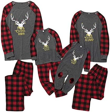 Борлај тато мамо бебе семејство Божиќно пижами елк памук Божиќна ноќна облека pjs сет