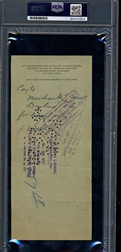 Фред Меркл ПСА ДНК Коа потпиша 1920 Чикаго Cubs Платен список за проверка 3 автограм