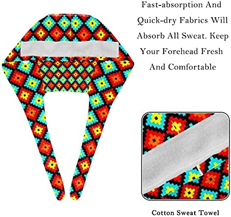 Deyya 2 пакувања Работно капаче со копче и затегнување на џемпери, кои можат да се прилагодат на буфонските капи за мажи жени геометриски