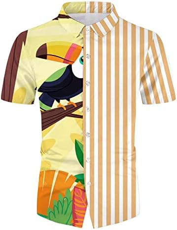 2 парчиња за текови за манжети за мажите надолу по цветна хавајска кошула и кратки комплети модни празници за вежбање спортски шорцеви