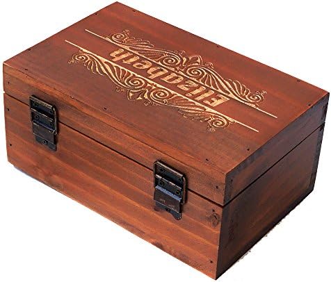 Awerise Персонализирана Дрвена Кутија за Спомен Со Клуч за Заклучување, Прилагодена Кутија За Накит, Кутија За Деверуша, Подарок
