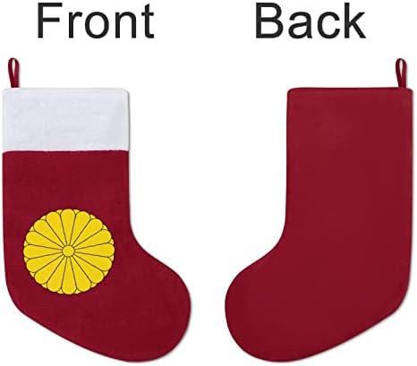 Јапонија Национален амблем Божиќно порибување Божиќно дрво Камино виси чорапи со кратка кадифен манжетна декорација за домашна забава