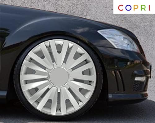 Копри сет од покривка од 4 тркала од 13 инчи Сребрена Hubcap Snap-on Fit Audi