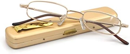 ЗУМИРАЊЕ НА ОЧИТЕ Лесни Преносни Метални Очила За Читање Со Џебна Кутија За Мажи Жени