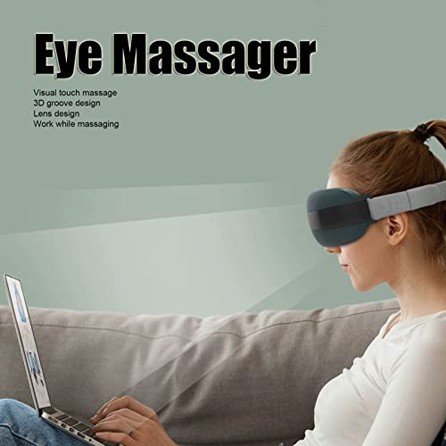 Визуелен масажер за очи, стоп затегнување на масиво за очите прилагодлива музика за олеснување музика за полнење на вибрации за