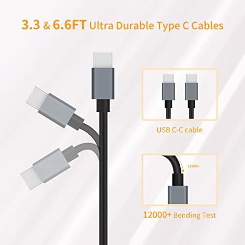Двојни 30W PD порти USB C Брза полнач за полнење на автомобили, 3,3+6,6ft Тип Ц кабел за Google Pixel 7/7 PRO/6A/6/6 PRO/5A/4A,