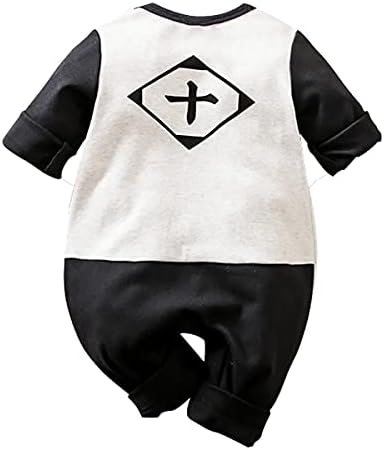 Yierying новороденче облека бебе момче девојче со долг ракав скок, аниме печатено печатено костуми, симпатична ромпер