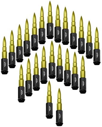 Вистински Spike 14x1.5 24PC 124mm ладни фалсификувани челични лапчиња со златни продолжени совети за куршуми во CNC алуминиум компатибилен